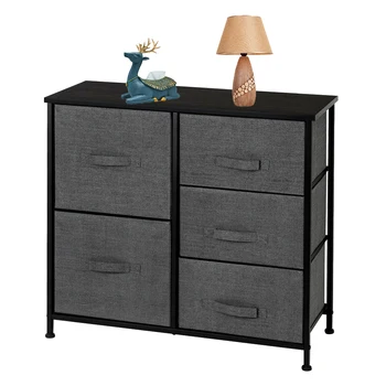 

Dresser Organizer With 5 Drawers, Fabric Dresser Tower For Bedroom, Hallway, Entryway, Closets, Grey