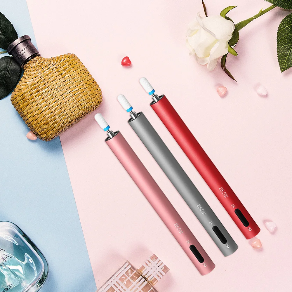 Portable Mini Electric Nail Drill Machine Pedicure Pen USB rechargeable Nail Art Pusher Manicure Ca