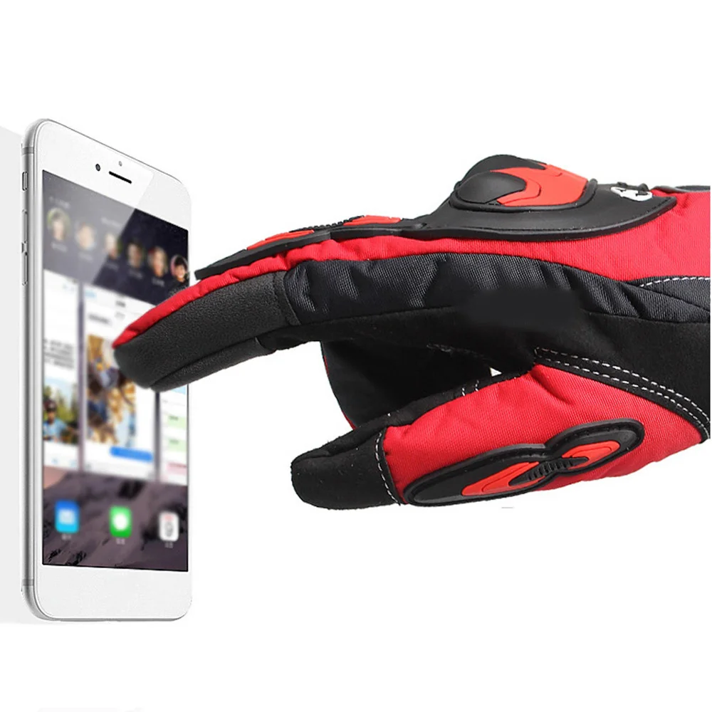 2 шт., мотоциклетные, велосипедные, зимние, эргономичные перчатки, ветрозащитные, водонепроницаемые, теплые, красные, из искусственной кожи, перчатки