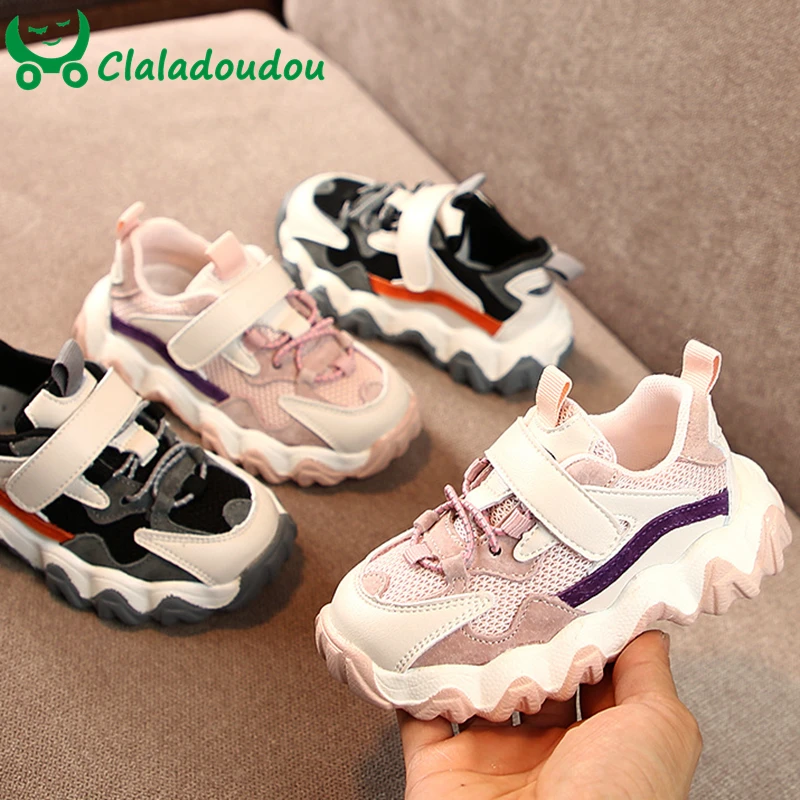 

Claladoudou 13.5-15.5cm brand genuine leather girls boys sneakers spring autumn breathable casual shoes for 1-3Y running shoes