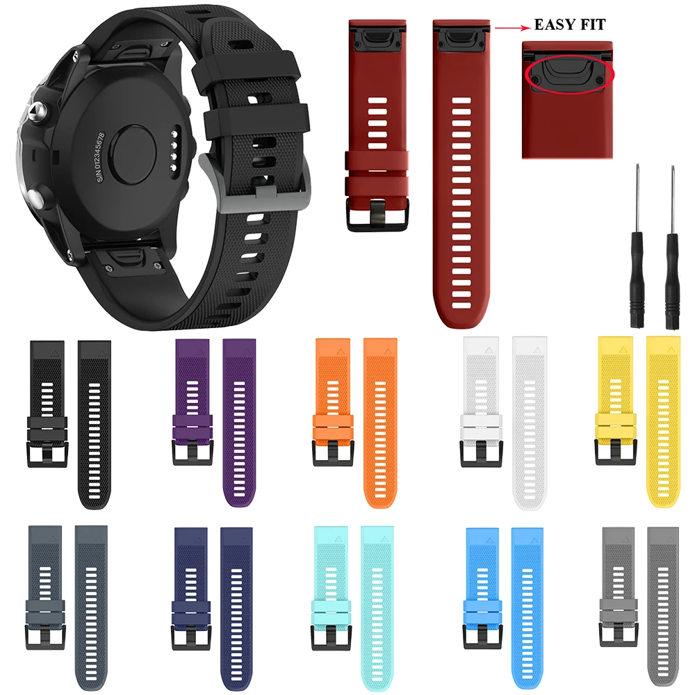 26 мм 22 20 ремешок для Garmin Fenix 6X 5X 5 5S Plus 3 HR S60 Quick Release Easy fit Силиконовый часов 945 |