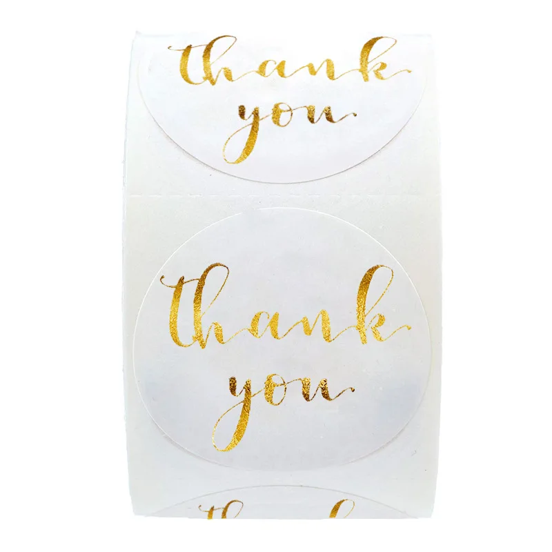 100-500pcs Round Clear Merry Christmas Stickers Thank You Card Box Package Label Sealing Stickers Wedding Decor Stationery