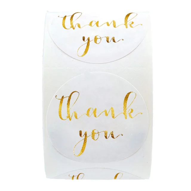 100-500pcs Round Clear Merry Christmas Stickers Thank You Card Box Package Label Sealing Stickers Wedding Decor Stationery YH86-100pcs