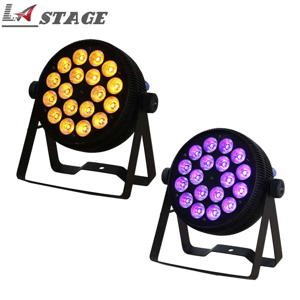 

Free Shipping Super Thick Die-Cast Aluminum 18x18 6in1 RGBWA+UV Indoor Led Par Can DMX 512 6CH/10CH Wash Lighting Stage Light