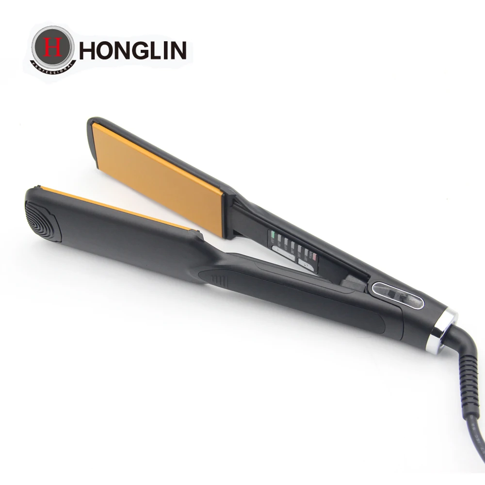 

Honglin Hair Straightener Curler 2 in 1 Fast Warm-up Flat Iron 44mm Panel Professional Hair Curling Styling Tools rizar pelo