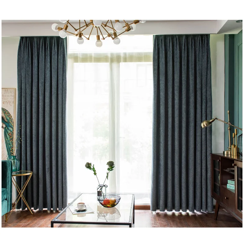 

*strongly recommend* Double-sided jacquard chenille curtain cloth drape Curtain fabric solid Geometric blackout Physical curtain