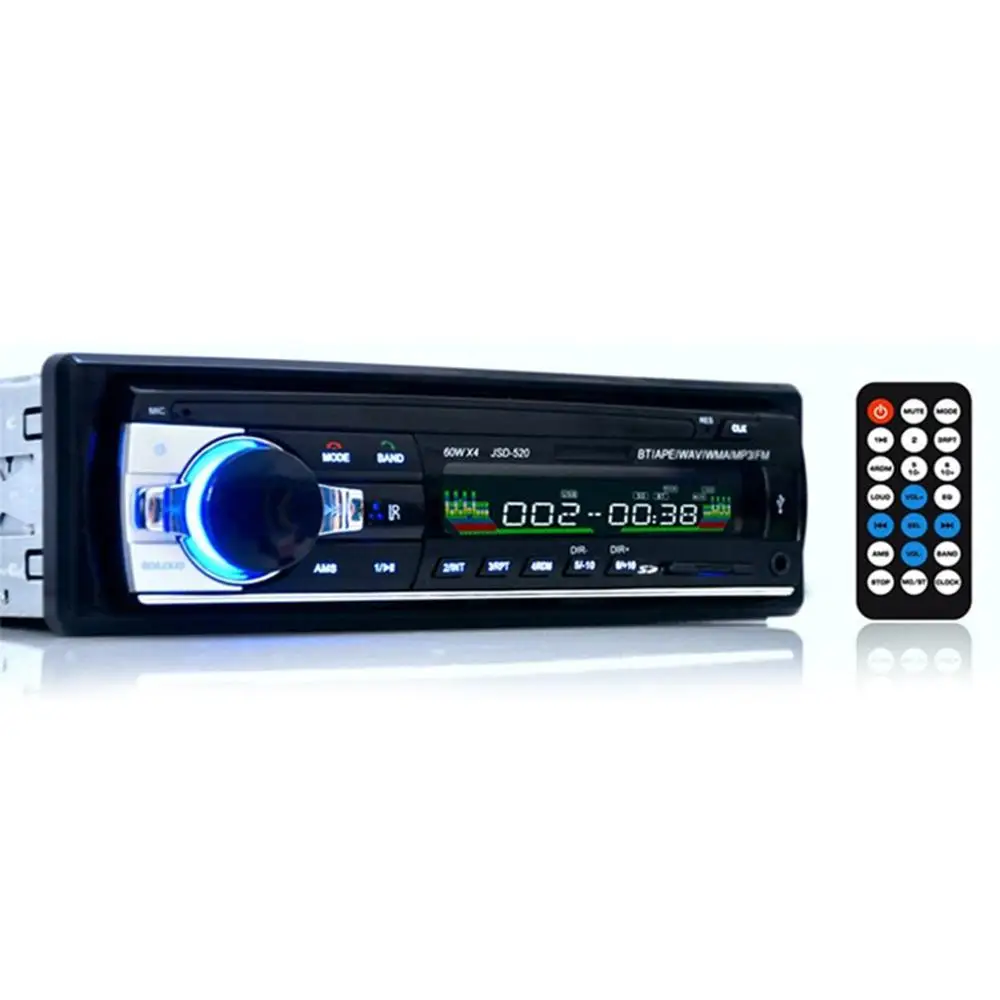 Bluetooth Авто Радио Стерео FM Aux Вход приемник SD USB JSD 520 12 В в тире 1 Дин MP3