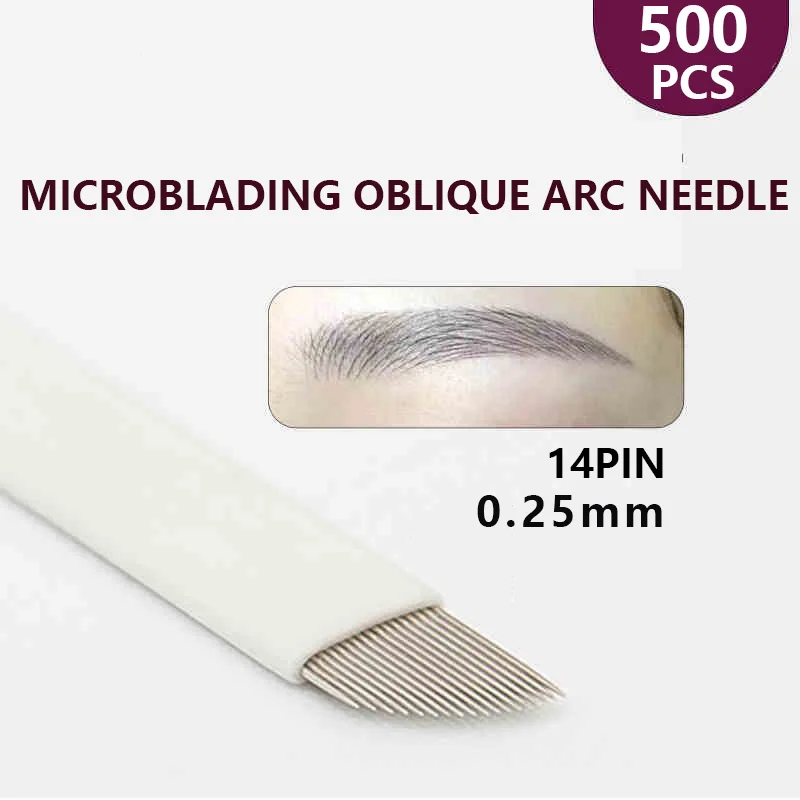 Wholesale 500pcs Microblading 0.25mm 14pin 12pin Permanent Makeup Eyebrow Flex Tattoo Needles For 3D Lamina Blade Agulhas Tebori 100 500pcs 100% new 0510210400 51021 0400 510210400 conn rcpt hsg 4pos 1 25mm