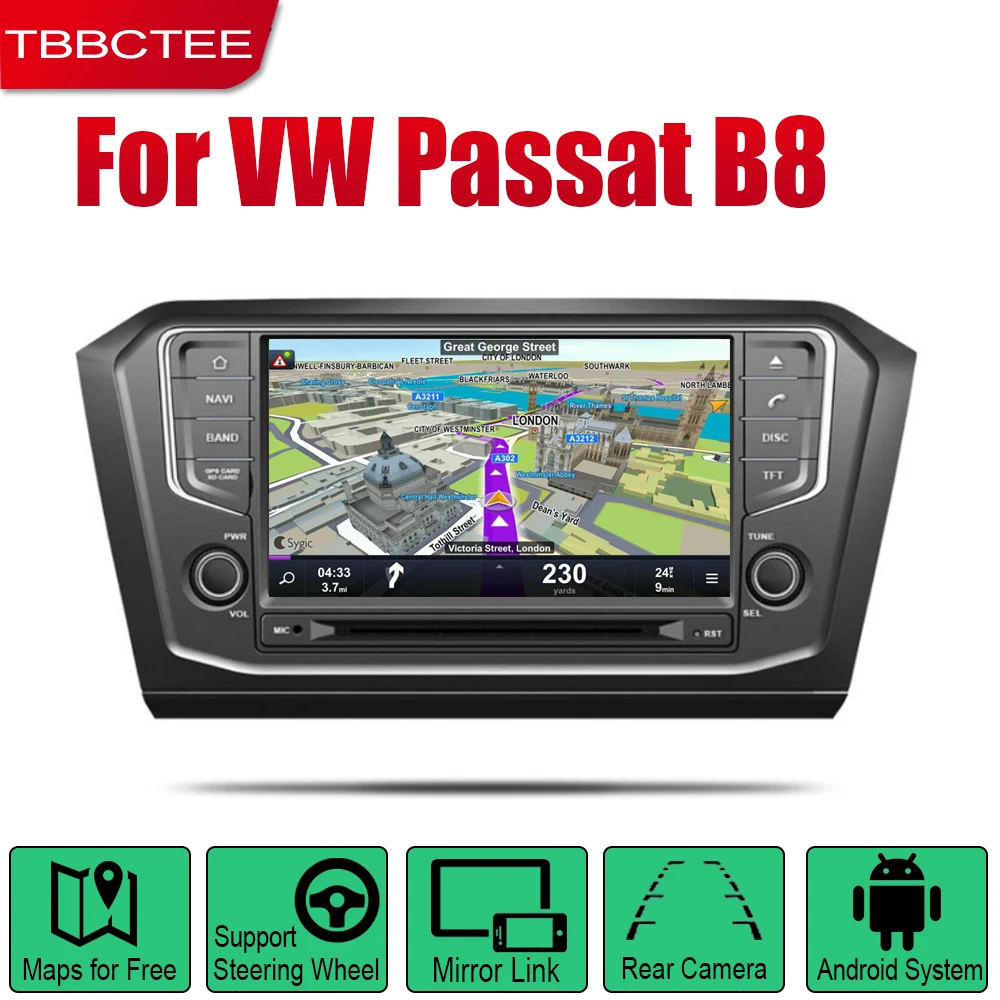 Автомагнитола TBBCTEE Android 2 Din DVD для Volkswagen VW Passat B8 Magotan 2017 ~ 2019 автомобильный