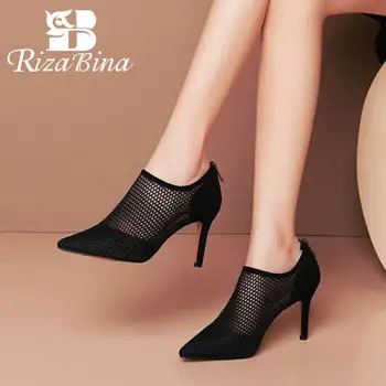 

RIZABINA Women Pumps Shoes Sexy Thin High Heels Pointed Toe Shoes Women New Design Back Zipper Spring Casual Footwear Size 31-40