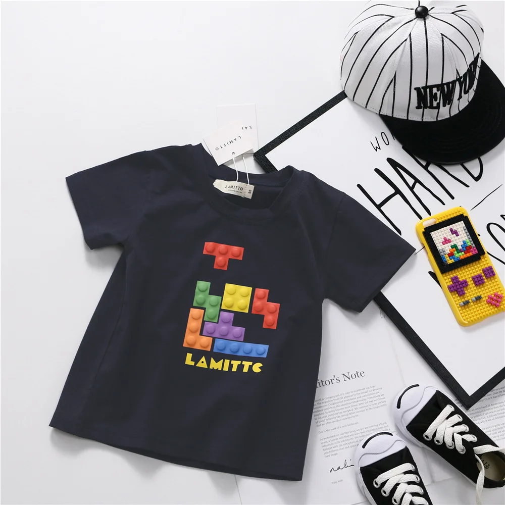 

Tonytaobaby Summer New Boys and Girls' Three-dimensional T-shirt Girls Tops