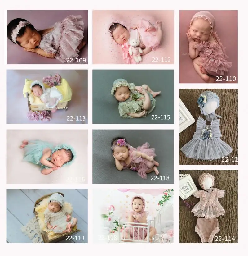 

Don&Judy Newborn Outfit Set Photography Props Hat Romper Bodysuit Pillow Headband Sets Photography Baby Studio Shooting Clothing
