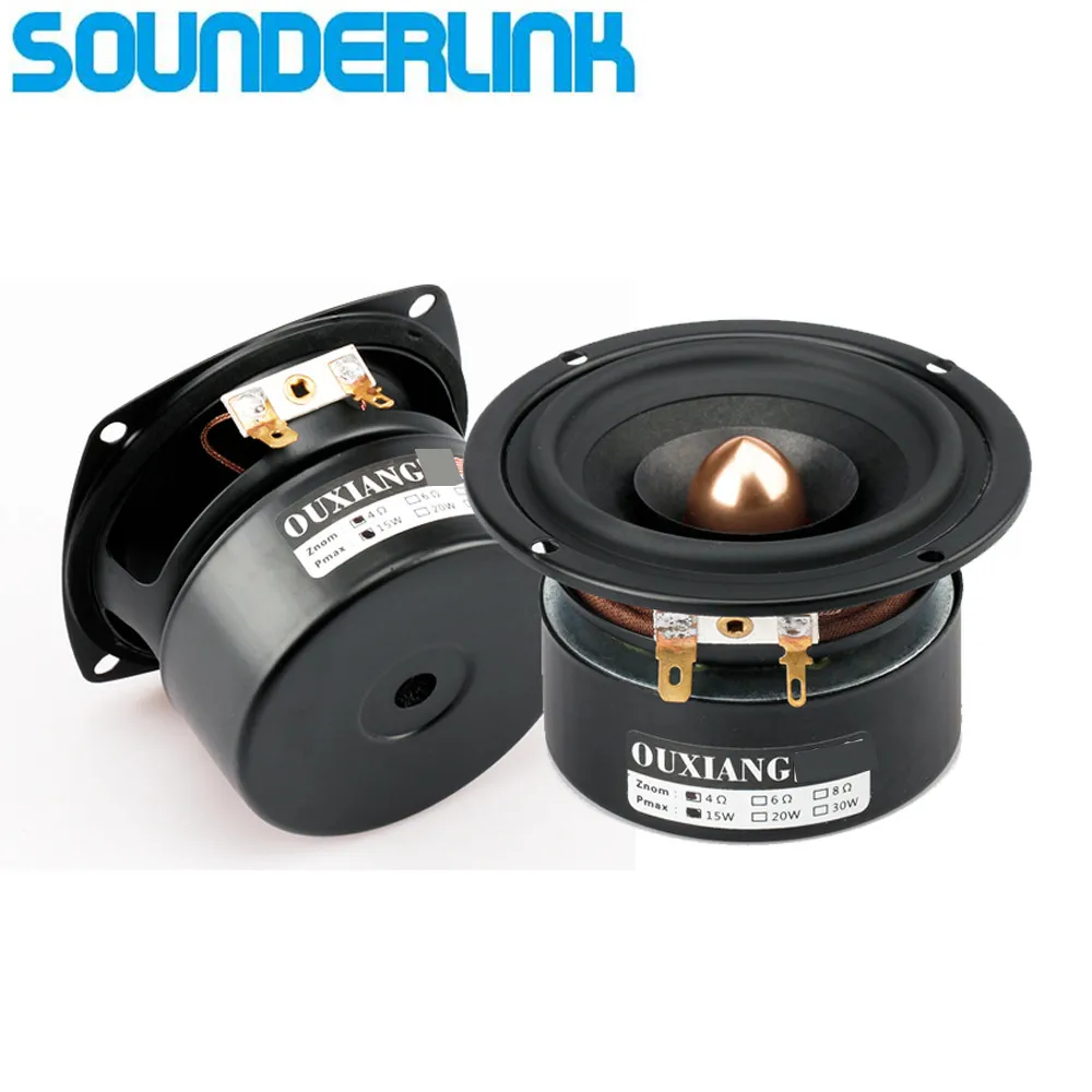 2PCS/LOT Sounderlink Full Range frequency Speaker Audio bookself unit with aluminum bullet head  kapton Cone 3 inch 90MM