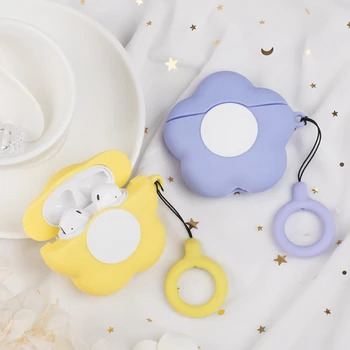 

Silicone Earphone Case For Airpods 1 2 Flower Case Cute Cover For Apple Airpods Charging Box Anti-Scratch Cover Case With Ring