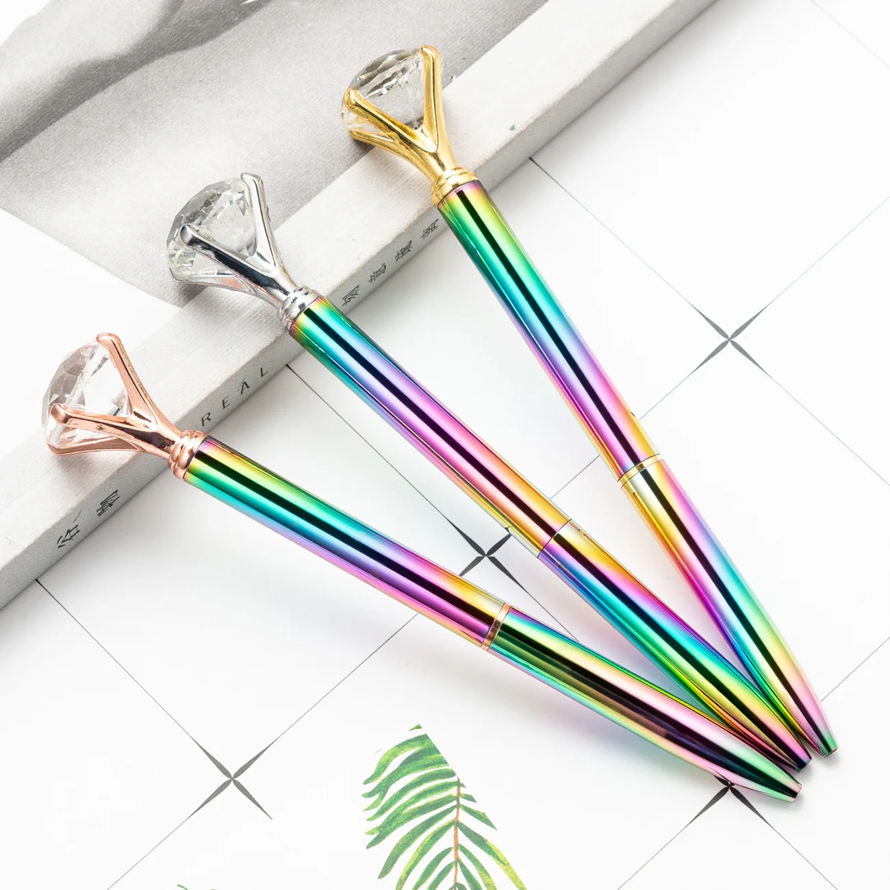 20pcs Luxury Colorful Creative Diamond Pens Kawaii Colored Plastic Neutral Pens For Writing School Office Supplies Stationery 5 pcs colored envelopes convenient postcard writing papers holders stationery invitation letter covers