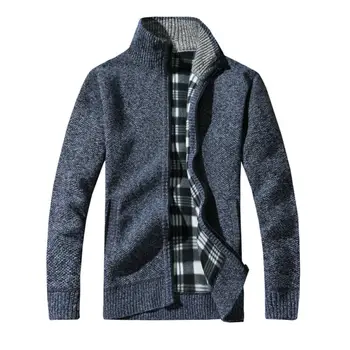 

Hot Mens Winter Warm Slim Fit Sweater Knitted Cardigan Jumper Zip Casual Fleece Lined Coat