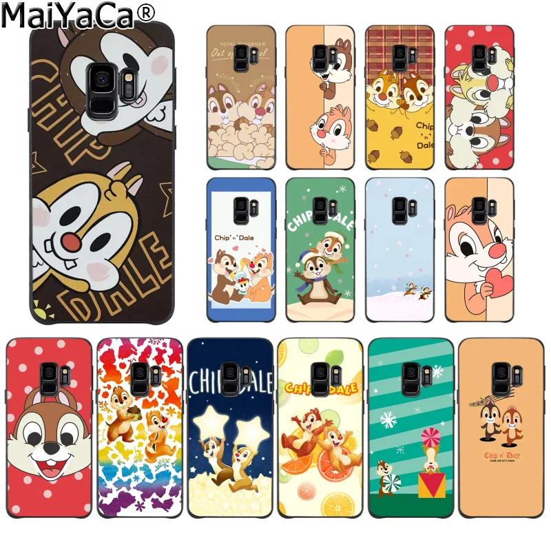 

MaiYaCa Chip and Dale squirrel Black TPU Soft Rubber Phone Cover for Samsung S9 S9 plus S5 S6 S6edge S6plus S7 S7edge S8 S8plus