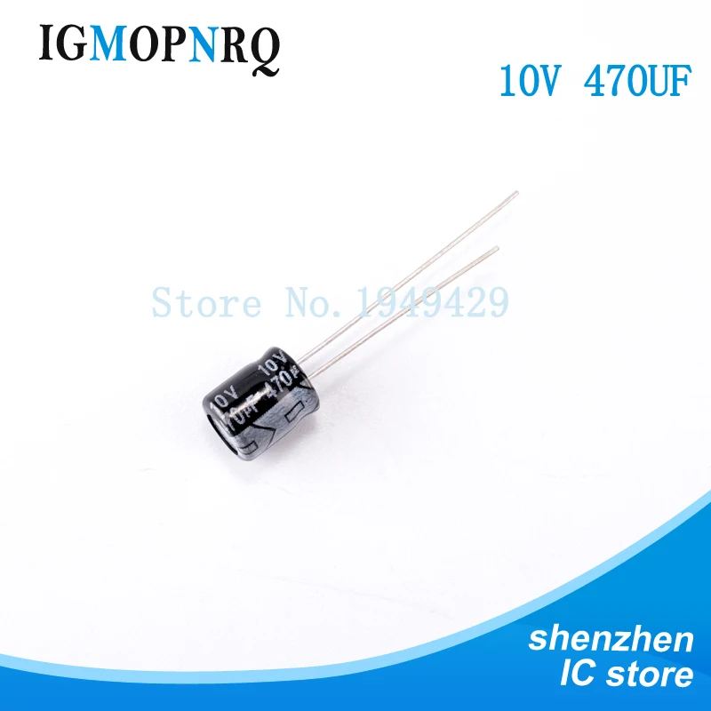 

20PCS/LOT 470uF 10V Aluminum electrolytic capacitor 470uf 10v 6.3*7 Electrolytic capacitor