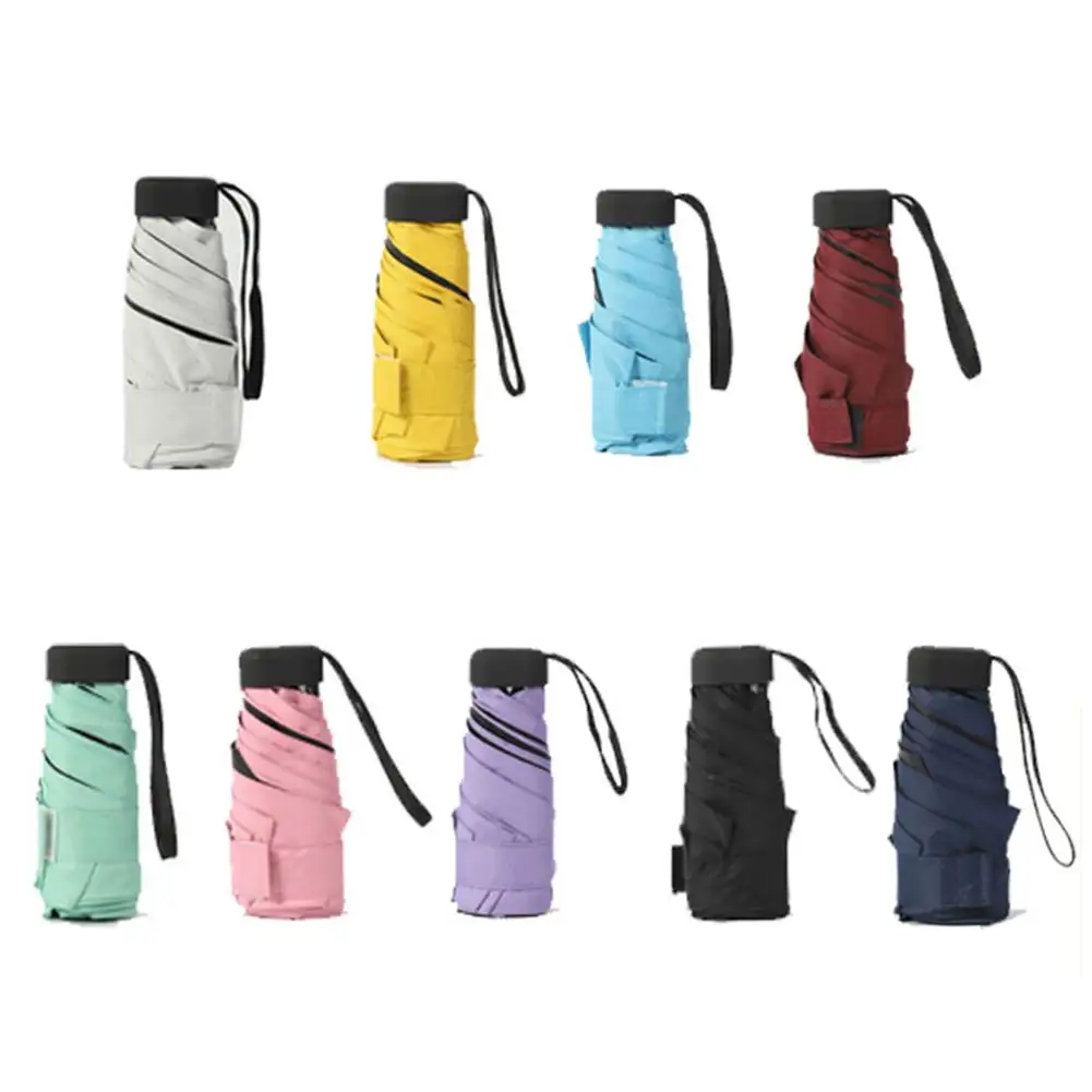 

Mini Pocket Umbrella Folding Sun Umbrella Women Travel Flat Lightweight Umbrella UV Protection Parasol Foldable Mini Umbrella