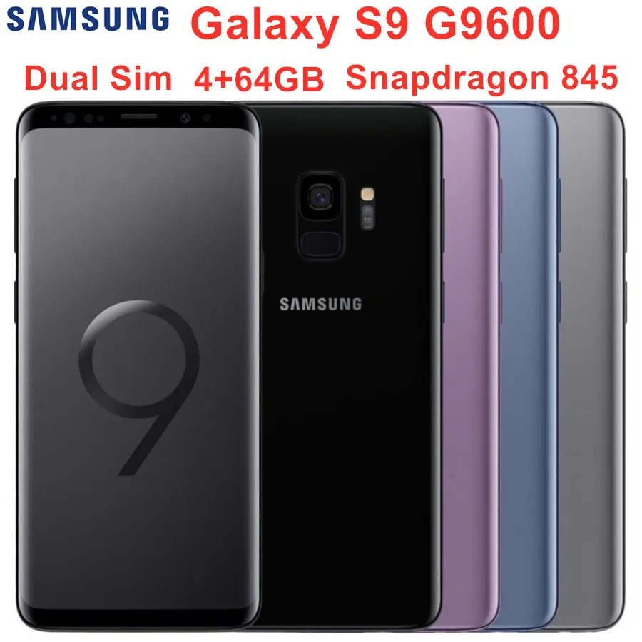 Мобильный телефон samsung Galaxy S9 Duos G9600 с двумя sim-картами, четыре ядра, 5,8 дюймов, 12 Мп, 4 Гб ОЗУ, 64 Гб ПЗУ, Snapdragon 845, NFC, 3000 мА/ч