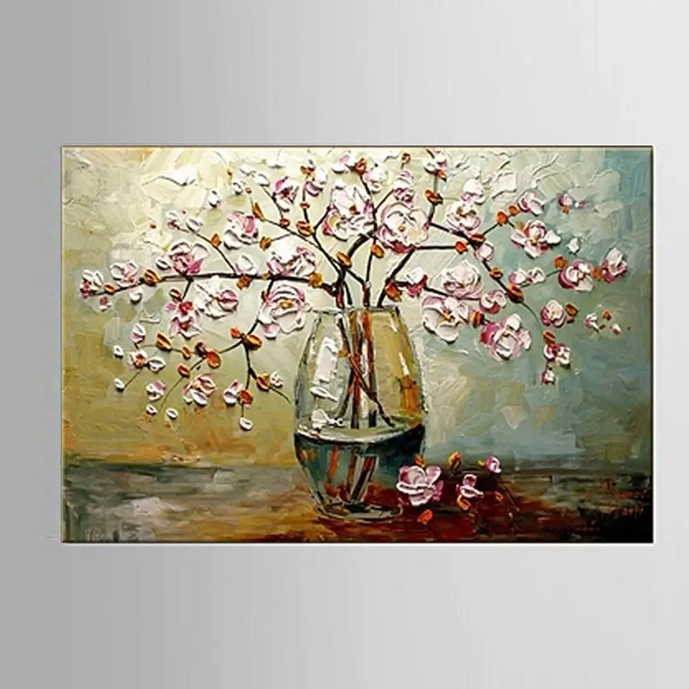 Ручной Painte белая ваза для цветов Ножи картина маслом настенная домашнего