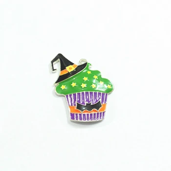 

Newest ! 44mm*37mm 10pcs/lot Cake With Witch Hat All Enamel Pendants For Halloween Jewelry Making