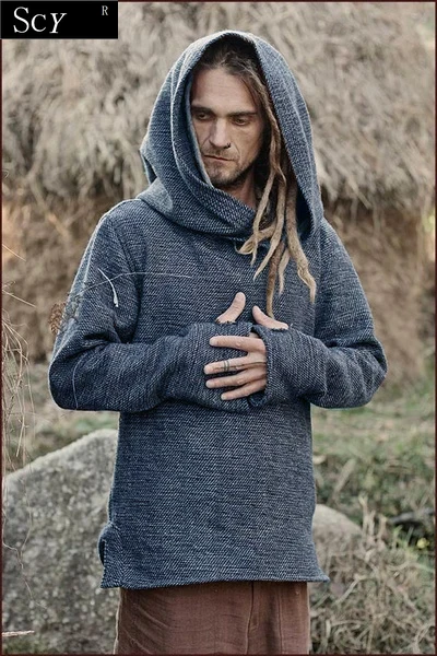 New men's fashion Thermal long sleeve sweater hoodies   vintage hoodie men