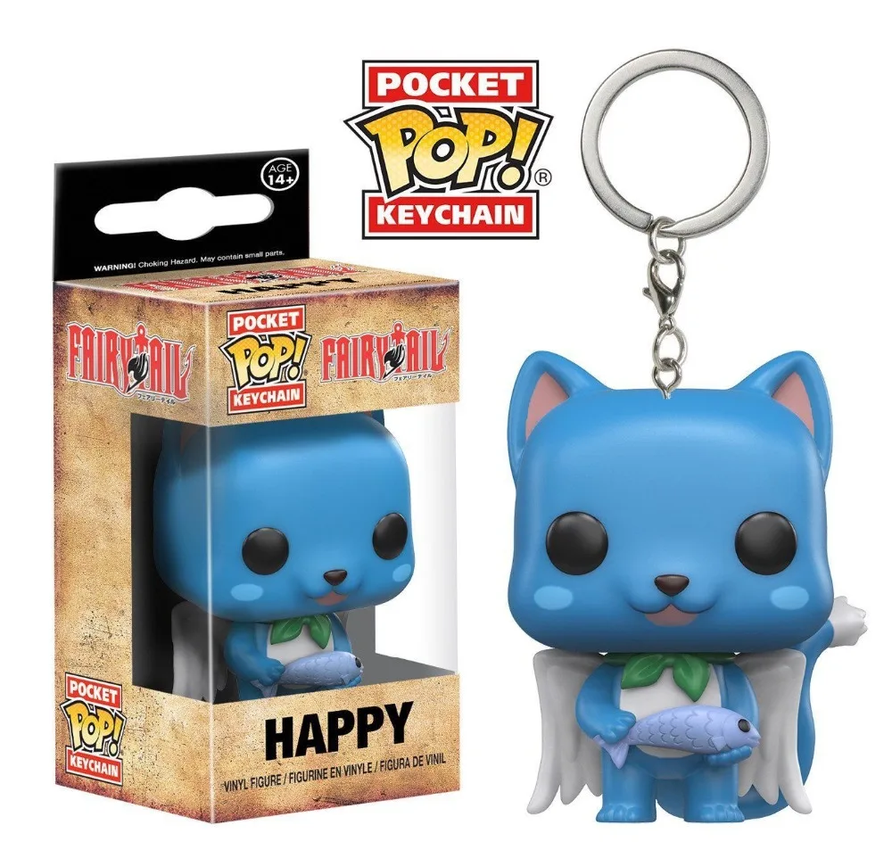 POP FAIRY TAIL &amp Happy pocket pop keychain toy pvc action Figure Collection Toys for children with box | Игрушки и хобби