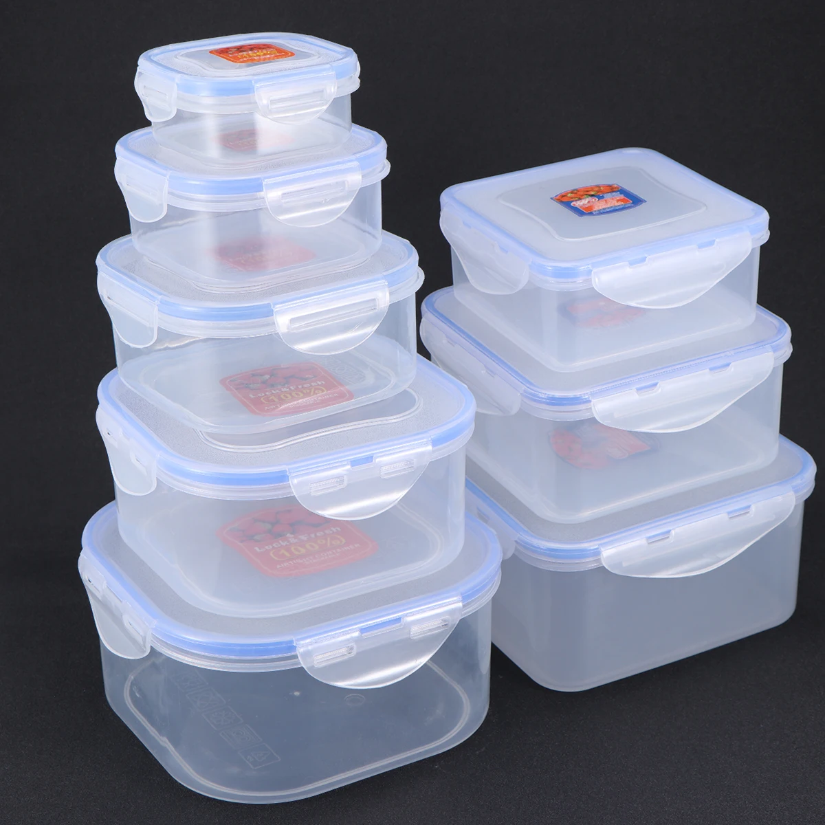 

8 Pcs Food Box Large Capacity Square Vagetable Storage Containers for School Picnic Office