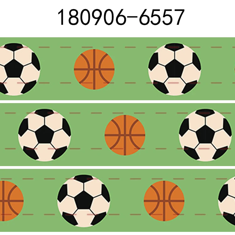 Winsome 50 ярдов 16 мм-75 мм Прекрасный футбольный образец мультяшного принта Grosgrain, FOE лента - Цвет: 180906-6557