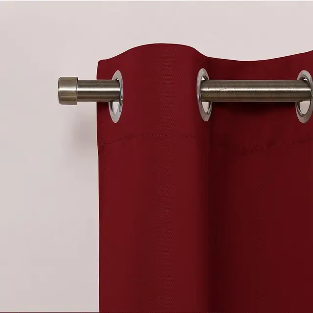 NICETOWN Blackout Tier Valance Curtain Thermal Insulated  Grommet Top Curtain Panel with Eyelets for Kitchen Half Window ,1Pair Red
