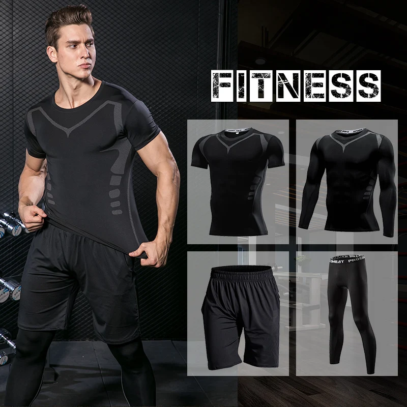 

Men's Running Set Training Tracksuit Men Outdoor Sports Clothing Gym Compression Jogging Suit Fitness Tight Sportswear Rashgard