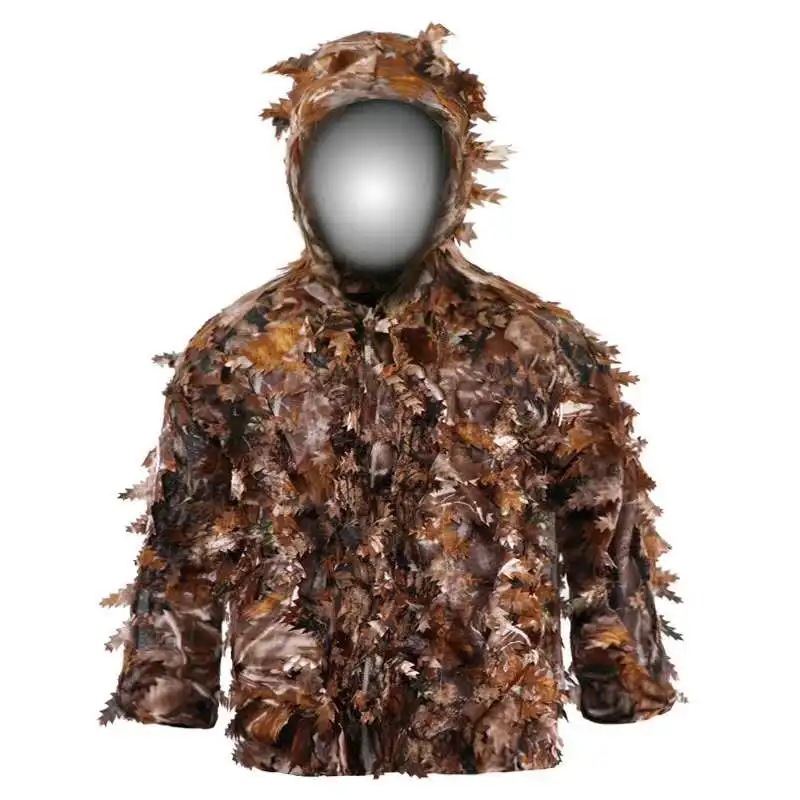 Ghillie Suit Sticky flower bionic leaves Green Leaves Camouflage Suit Hunting Ghillie Suit Woodland Camouflage Universal Camo Sniper Army