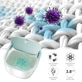 

Mini Washing Machine Laundry Barrel Washer Underwear Socks Washer Portable Rotating Ultrasonic Mini Washing Machine