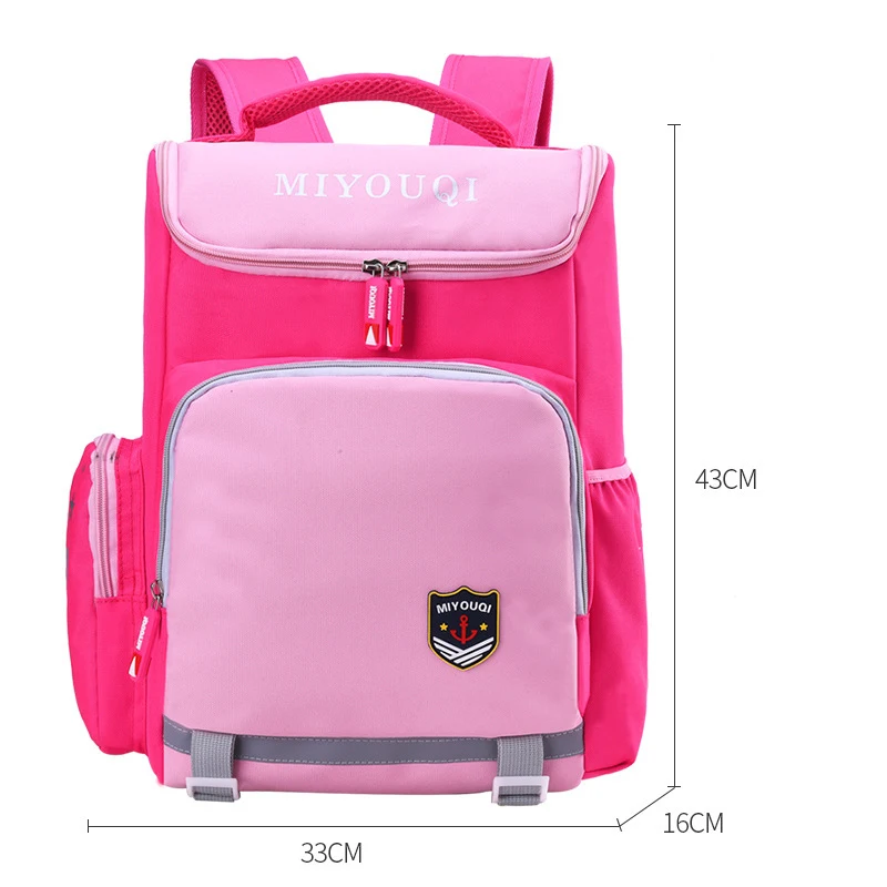 Pink Big Size Детские школьные ранцы для мальчиков и девочек, детские ортопедические школьные рюкзаки, детские школьные сумки, Водонепроницаемые рюкзаки 1-6 классов - Цвет: Pink Big Size
