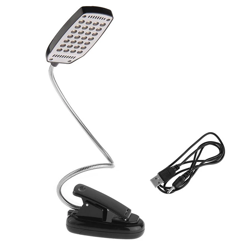28 LED Lamp Light Flexible Clip PC Laptop Notebook Black