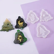 

Christmas Tree Crystal Silicone Mold Epoxy Resin Mold Reusable Template Tools Snowflake Elk Xmas Gift New Year Decor Supply