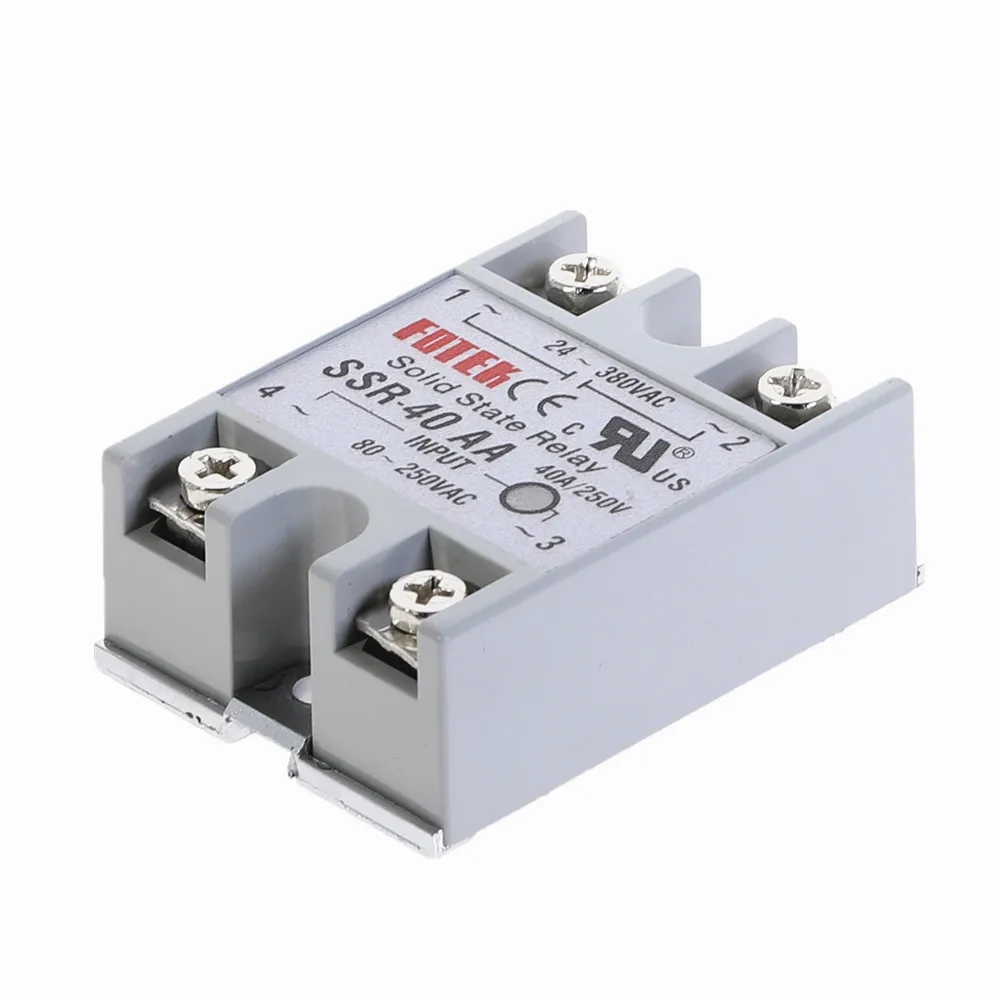 1 шт. SSR 40AA 40A твердотельный релейный модуль 80 250V AC вход 24 380VAC|ssr-40aa 40a|40a solid state relaysolid