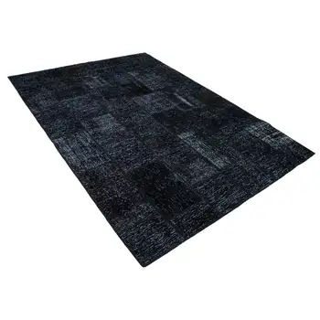 

172x242 Cm Black Handmade Patchwork Rug-6x8 Ft