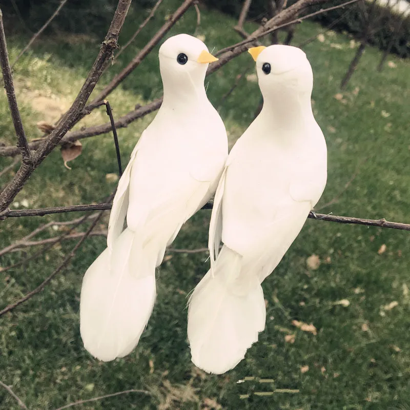 Декоративные Doves 12*5*5 см искусственные пенные перья мини-Белые птицы с магнитом