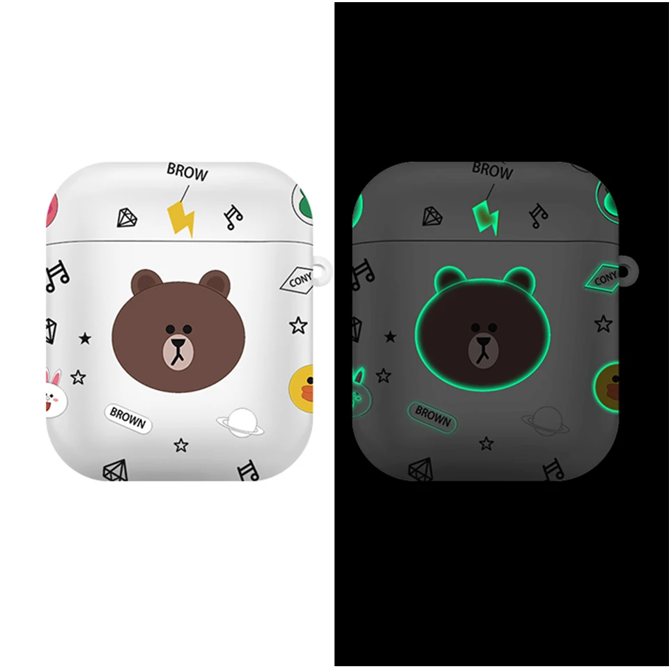 Мультяшный светящийся чехол для Apple Airpods 1 2 Аксессуары Bluetooth наушники классный чехол Беспроводная гарнитура коробка наушники чехол сумка
