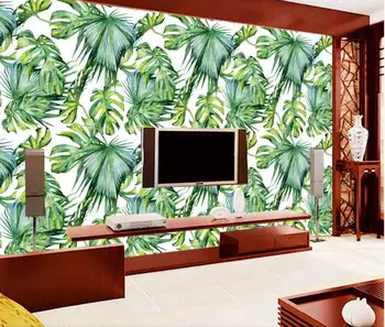 

CJSIR European Hand Painted Rainforest Plant Banana Leaf Custom Wallpaper Living Room Bedroom Sofa Background 3d Wallpaper