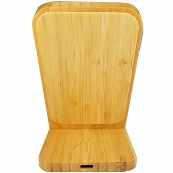 

Quick Wireless Charger For Mobie Phone Bamboo Wood Vertical Stand Holder Base Wireless Charger High Quality