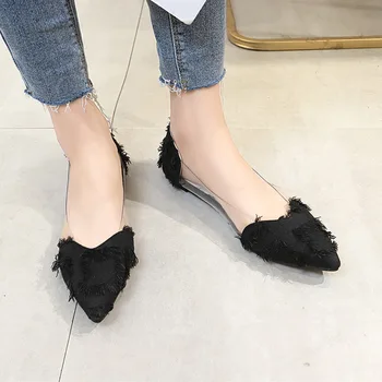 

2019 Spring Women Flats Pointed Toe Slip on Ballet Flat Shoes Shallow Boat Shoes Woman Loafer Ladies Shoes