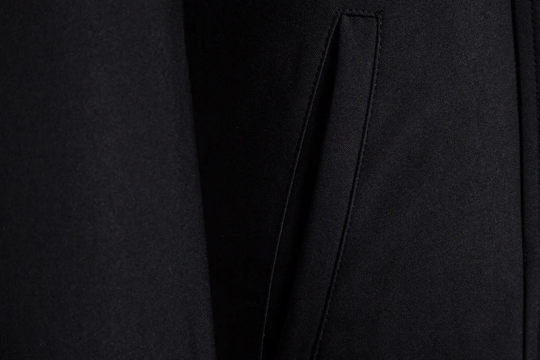 Новая мода мужской черный тонкий Длинный блейзер Повседневный джентльмен вечернее платье для мужчин осень зима S-2XL