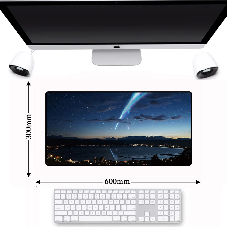 

Anime Non-slip Locking Edge Keyboard Computer Mouse Pad Mausunterlag Mattapis de souris Natural Rubber Gaming Gamer Mousepad Mat