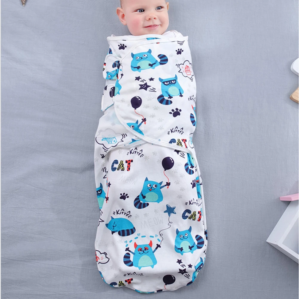 

Newborn Baby Sleeping Bag Cotton Solid Zipper Sleep Sack Wrap Quilt Swaddle Anti-fright Blanket Soft And Comfortable
