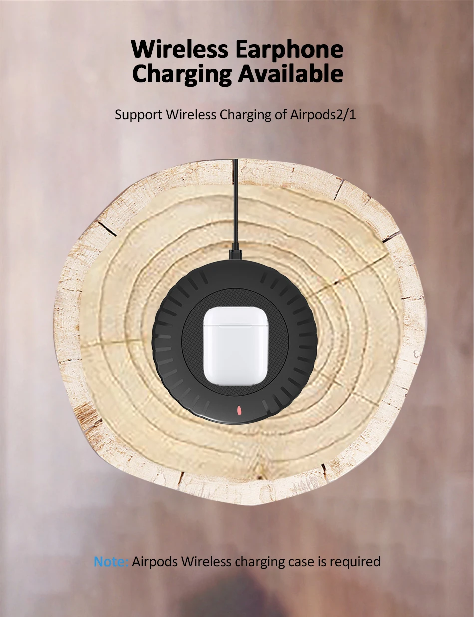 !ACCEZZ QI Wireless Charger For iphone X 8 Plus XR 11 Pro XS MAX Charge Pad With Micro Usb Cable For Samsung Galaxy S9 S10 S8 S7 (10)