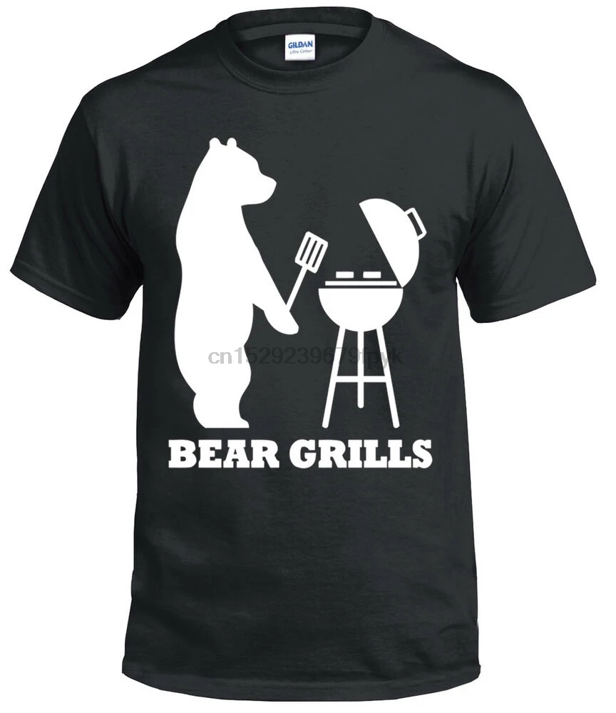 BEAR GRILLS T SHIRT BBQ BARBECUE TV PROGRAM GIFT HIPSTER SWAG FUNNY