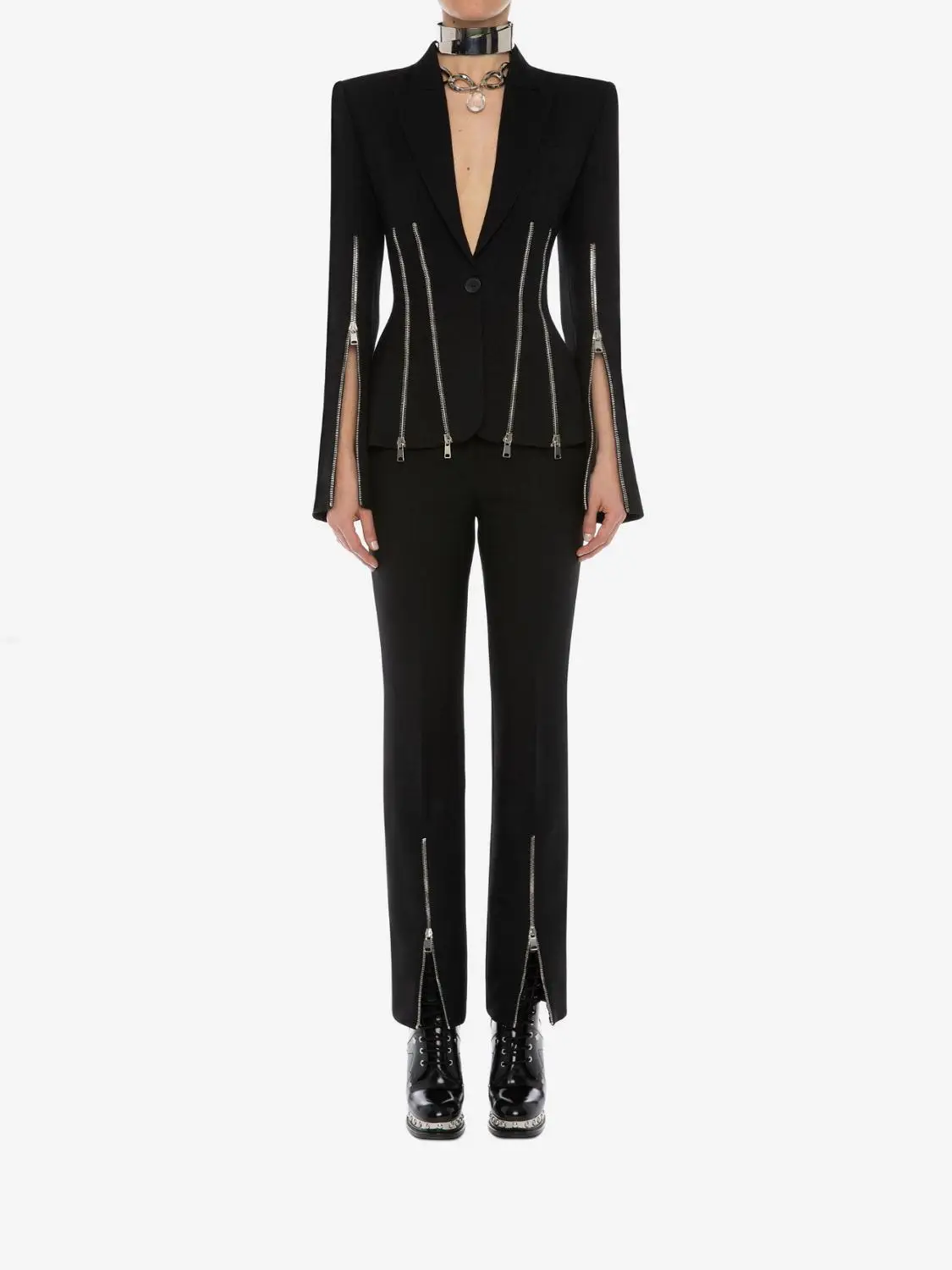 Elegant high quality sexy women black v neck long sleeve bandage jumpsuits bodycon jumpsuits wholesale